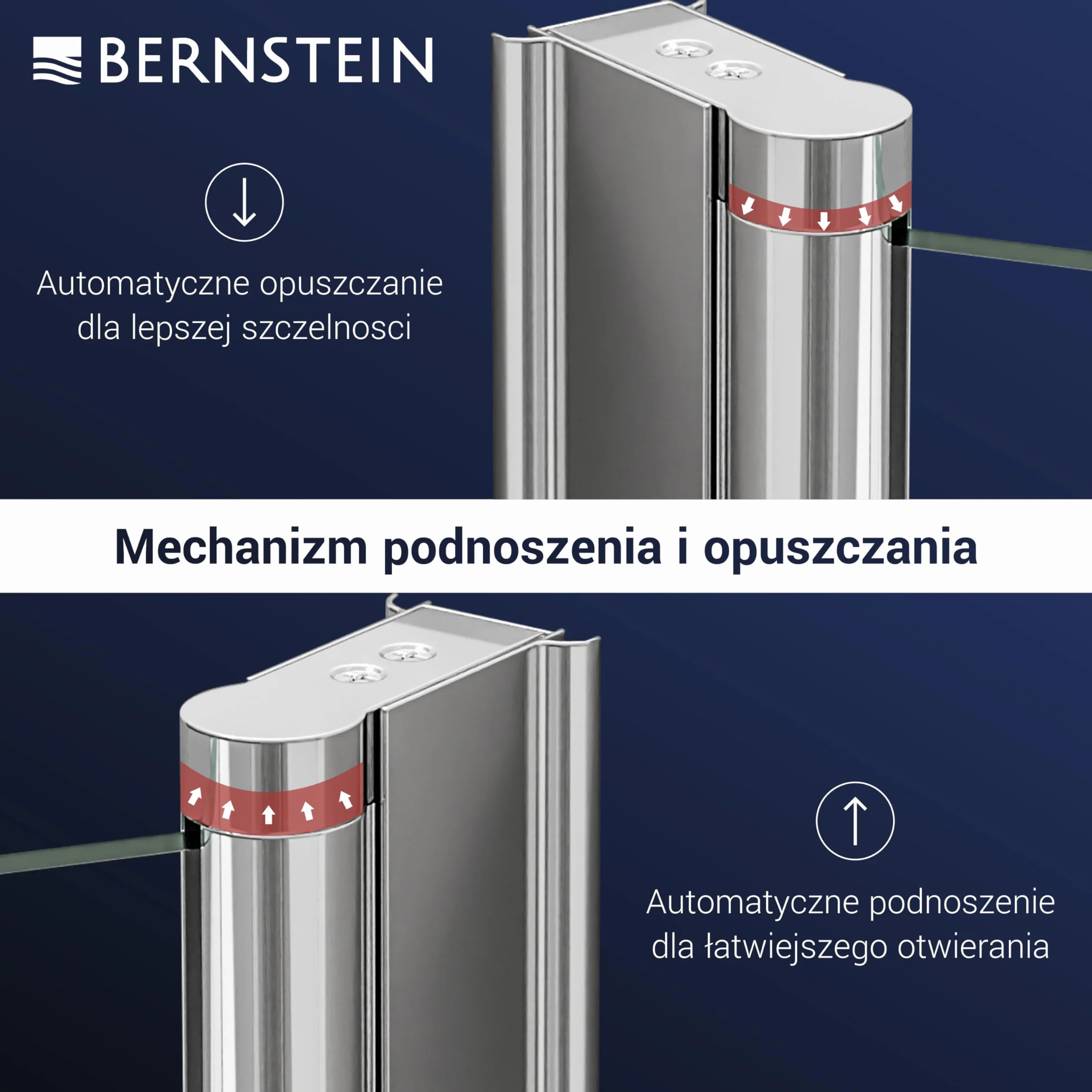 BERNSTEIN Kabina prysznicowa narożna kabina prysznicowa 8 mm nano mechanizm podnoszenia i opuszczania ESG szklany parawan prysznicowy EX416-100 x 100 x 195 cm