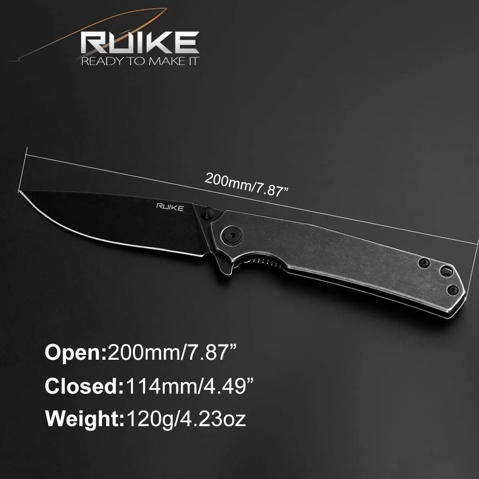 RUIKE Unisex Adult czarny P801-SB Framelock, mały