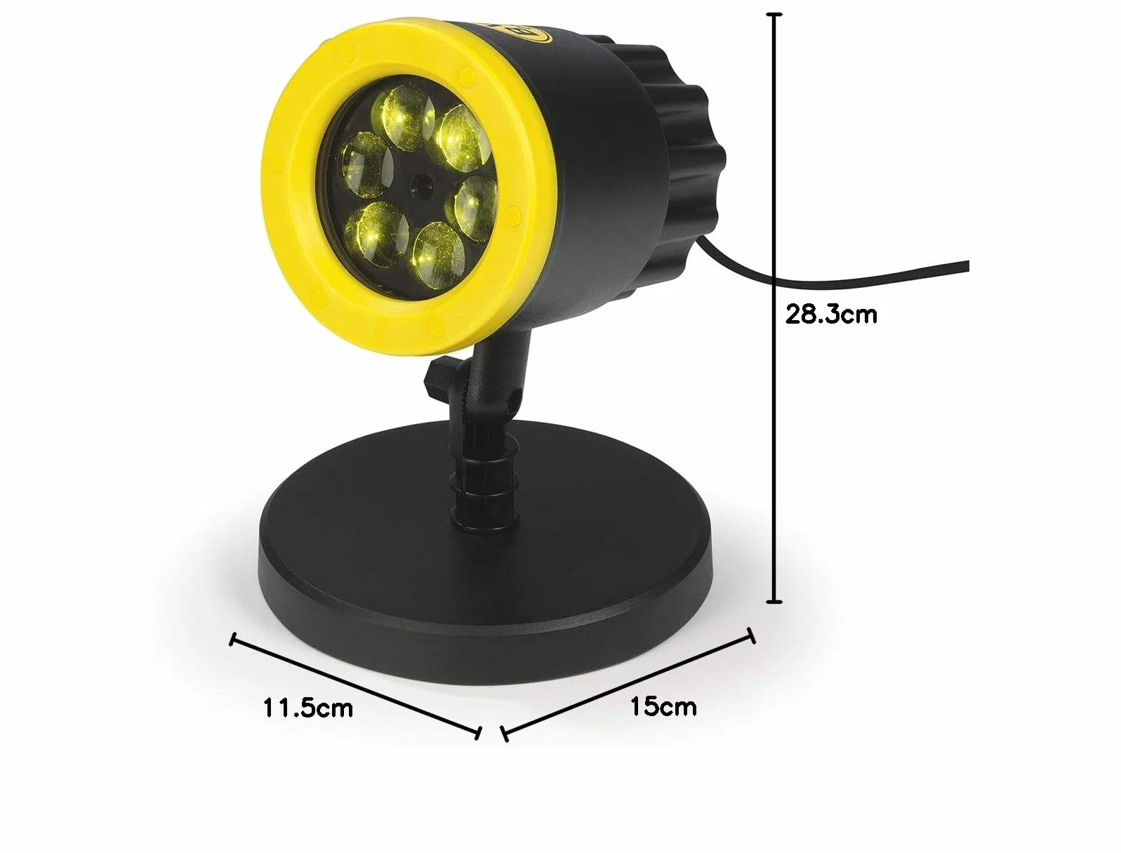 Borussia Dortmund Projektor logo, artykuł dla fanów | reflektor LED z motywem BVB | oświetlenie do Borussia Dortmund Supporter (żółty/czarny)