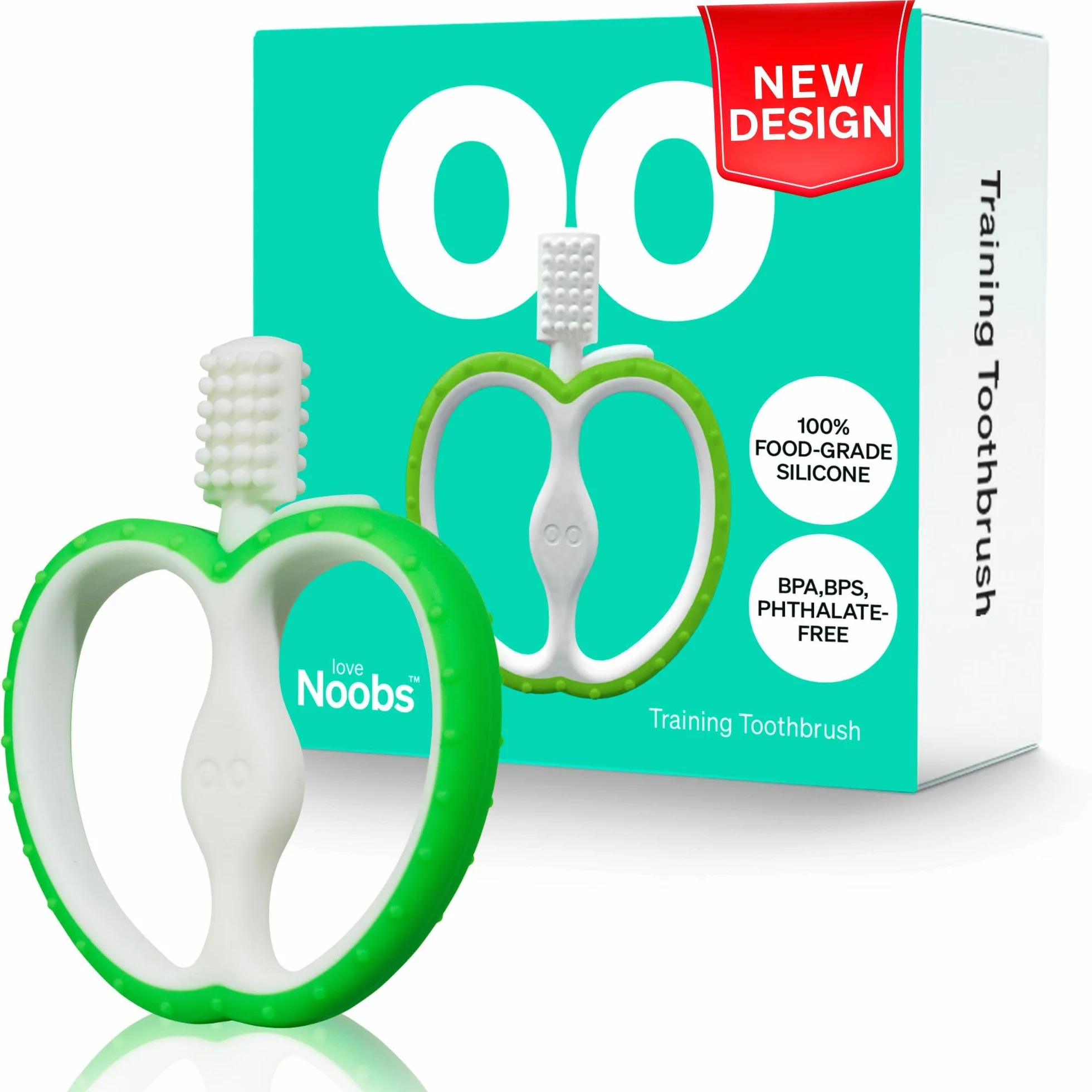 LoveNoobs Training Baby Toothbrush Silicone - 360° Infant Toothbrush, Teethers for Babies, Teething Toys