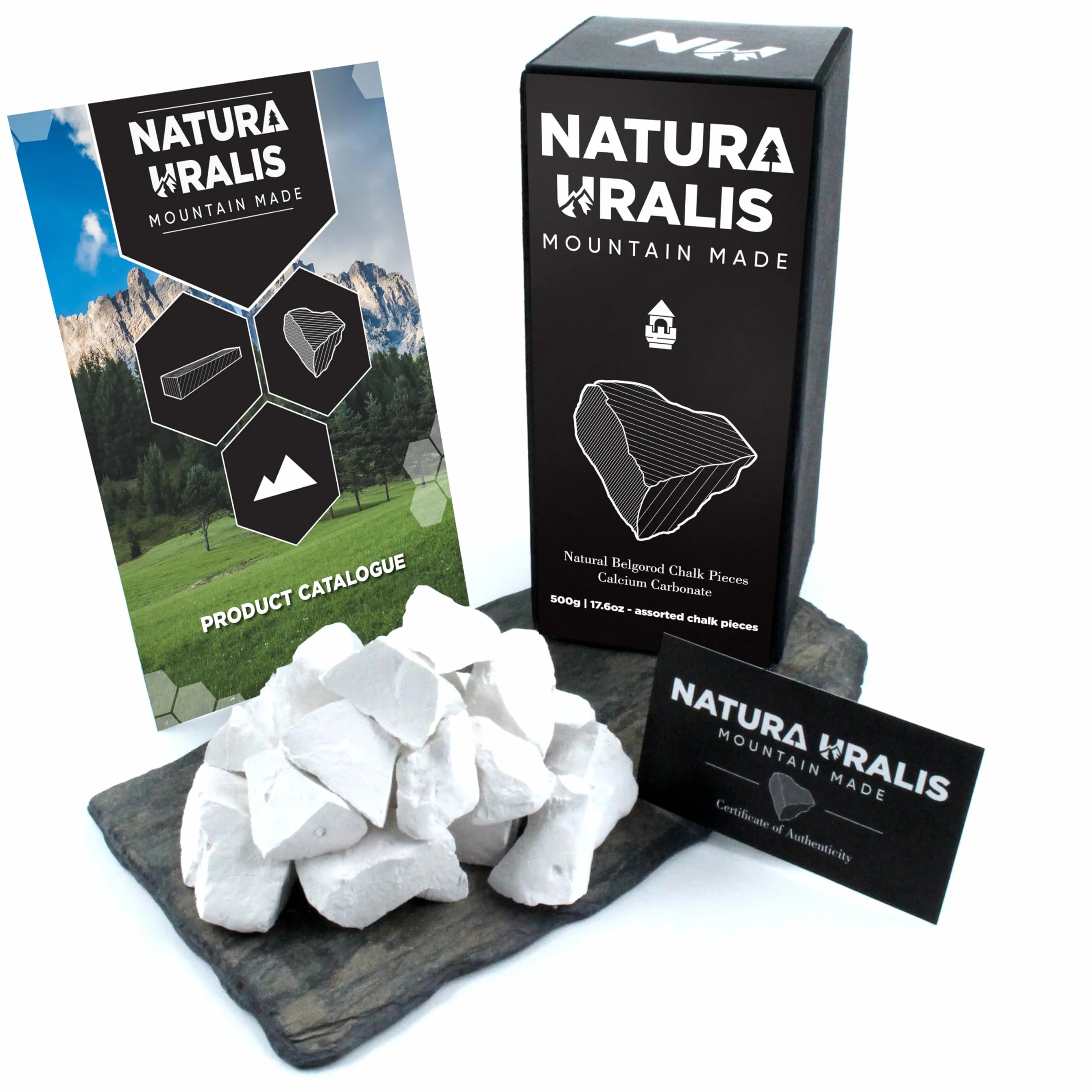 Natura Uralis Premium Belgorod Kawałki Tynkowe | 500g Białych Kawałków Wapiennych - Niesamowity Chrzęst, Satysfakcjonująca Ziemista, Aksamitna i Solidna Tekstura, Sensacja ASMR