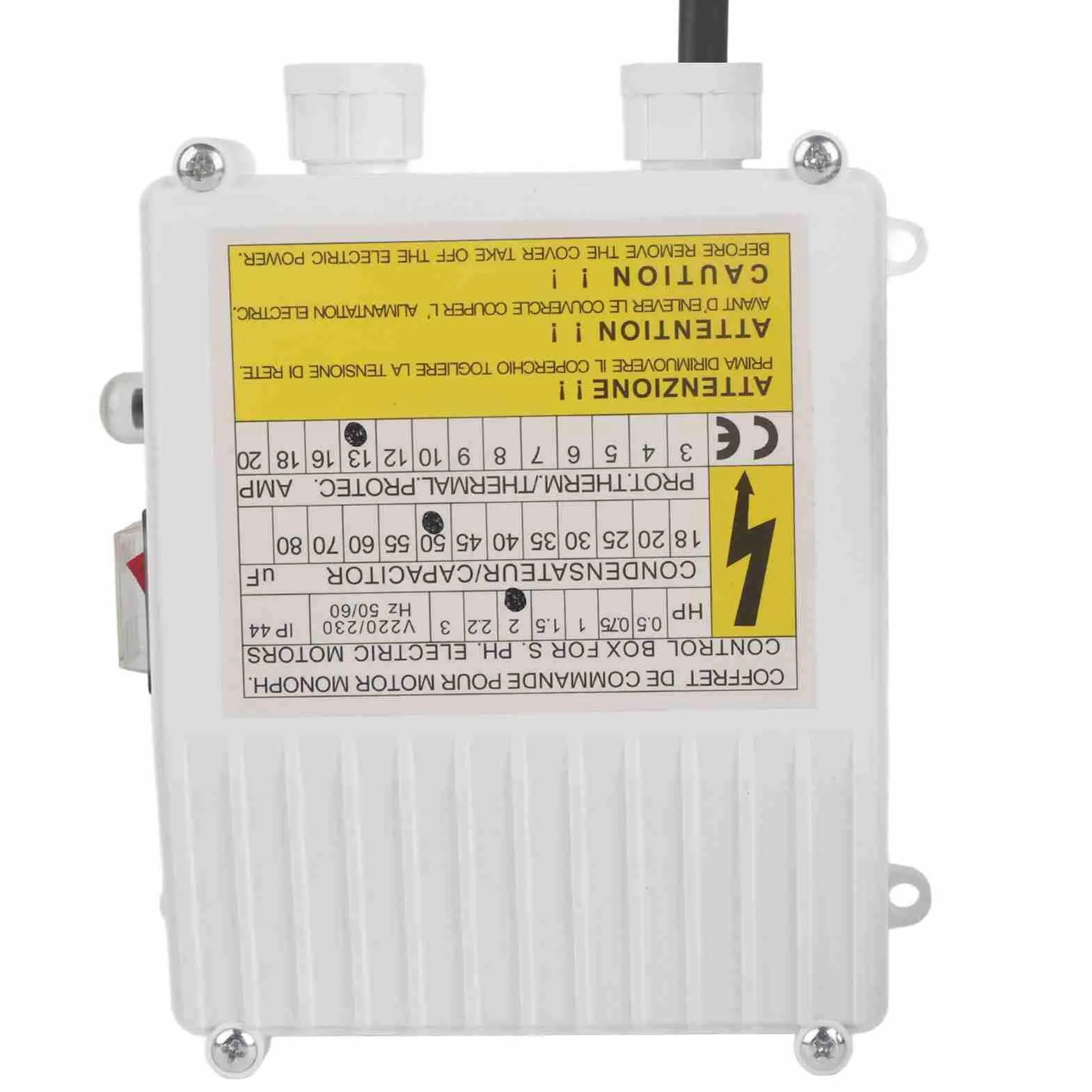 Kontroler Pompy Głębinowej, Skrzynka Sterownicza 1500W 220V, Zabezpieczenie Przeciwprzepięciowe, Materiał ABS i Miedź, Wtyczka EU