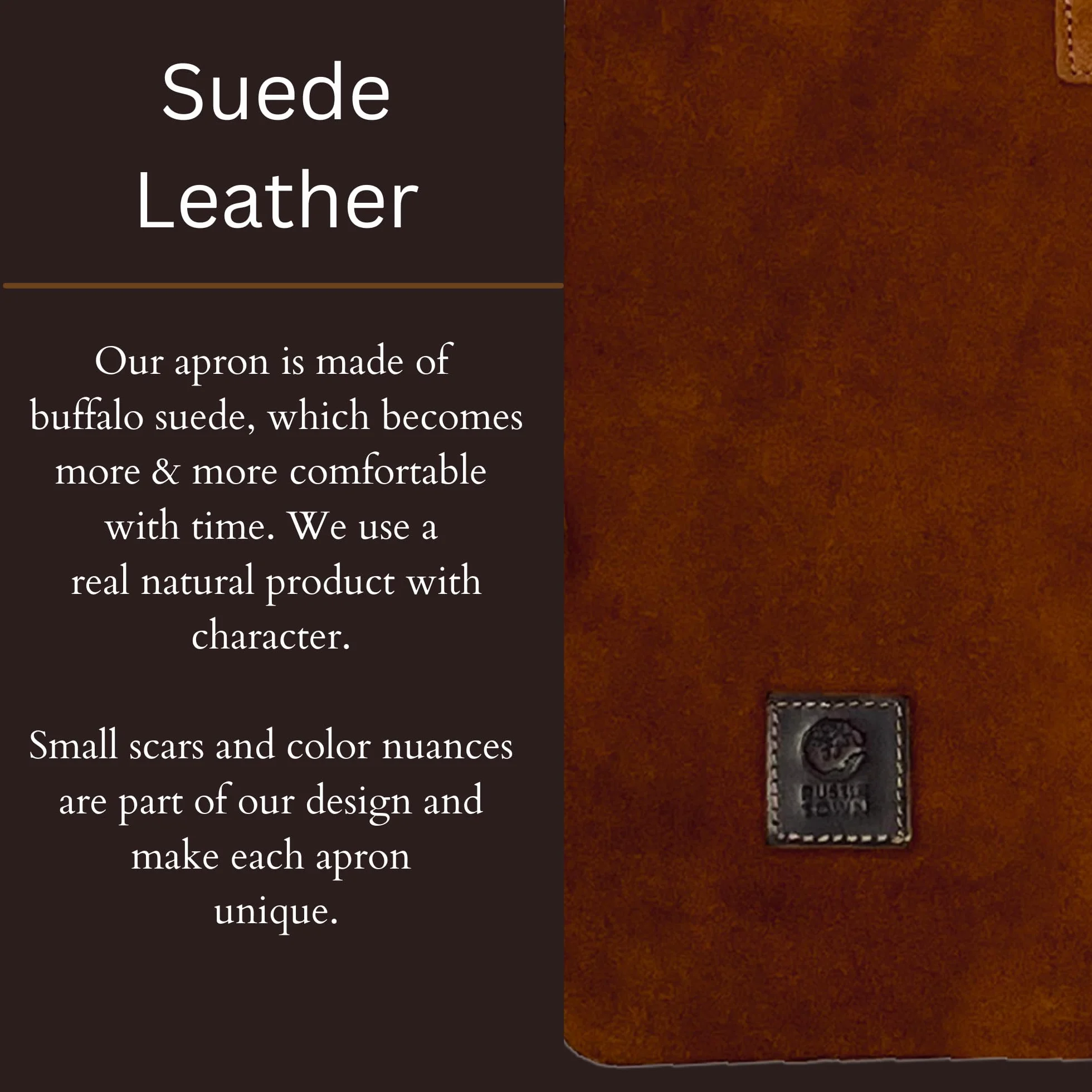 Rustic Town Genuine Leather Grill Work Apron with Tool Pocket Adjustable XXL
