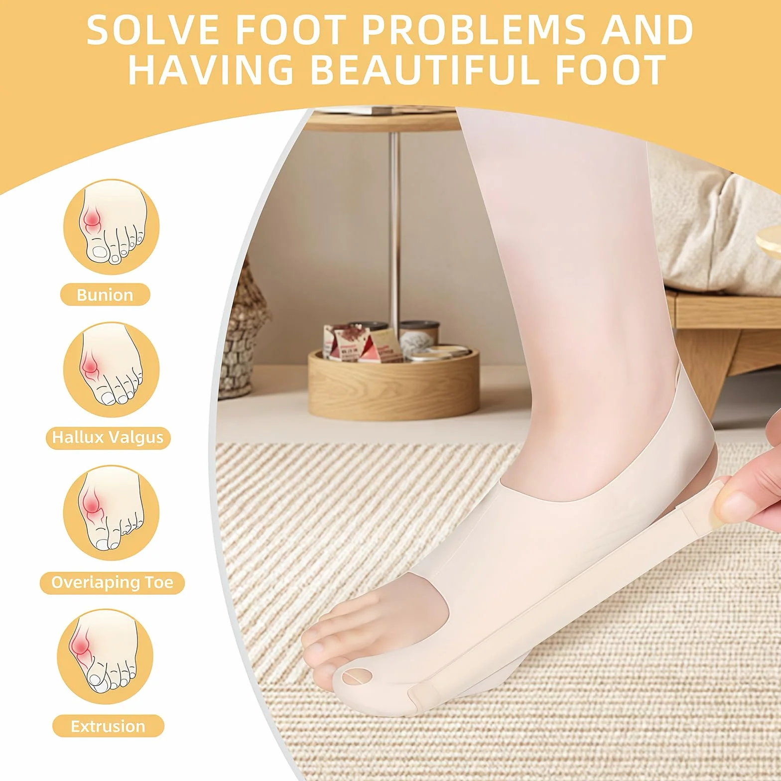 1 para ortopedycznej opaski korekcyjnej na hallux valgus, korekcja palca wielkiego, rozmiar M, Bunion Sleeve na prawą stopę, korekcja dużego palca i palca młotkowatego, regulowana opaska na stopę dla