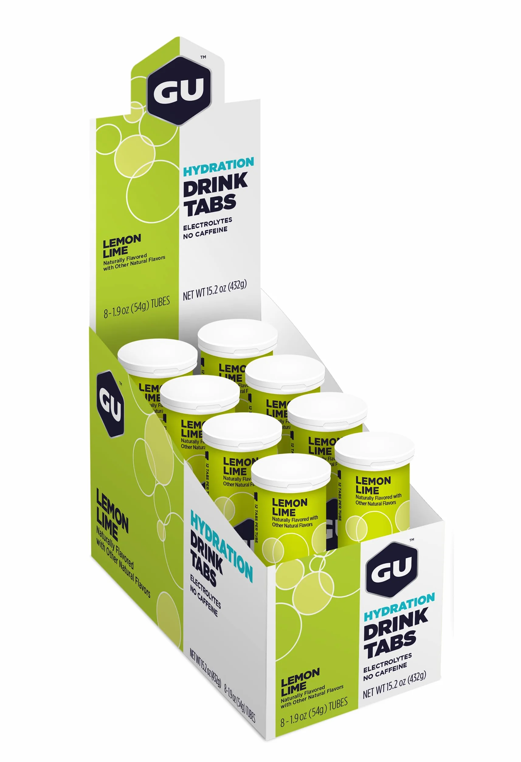 GU Hydration Drink Tabs, 8 x 12 Tabs (Lemon Lime)