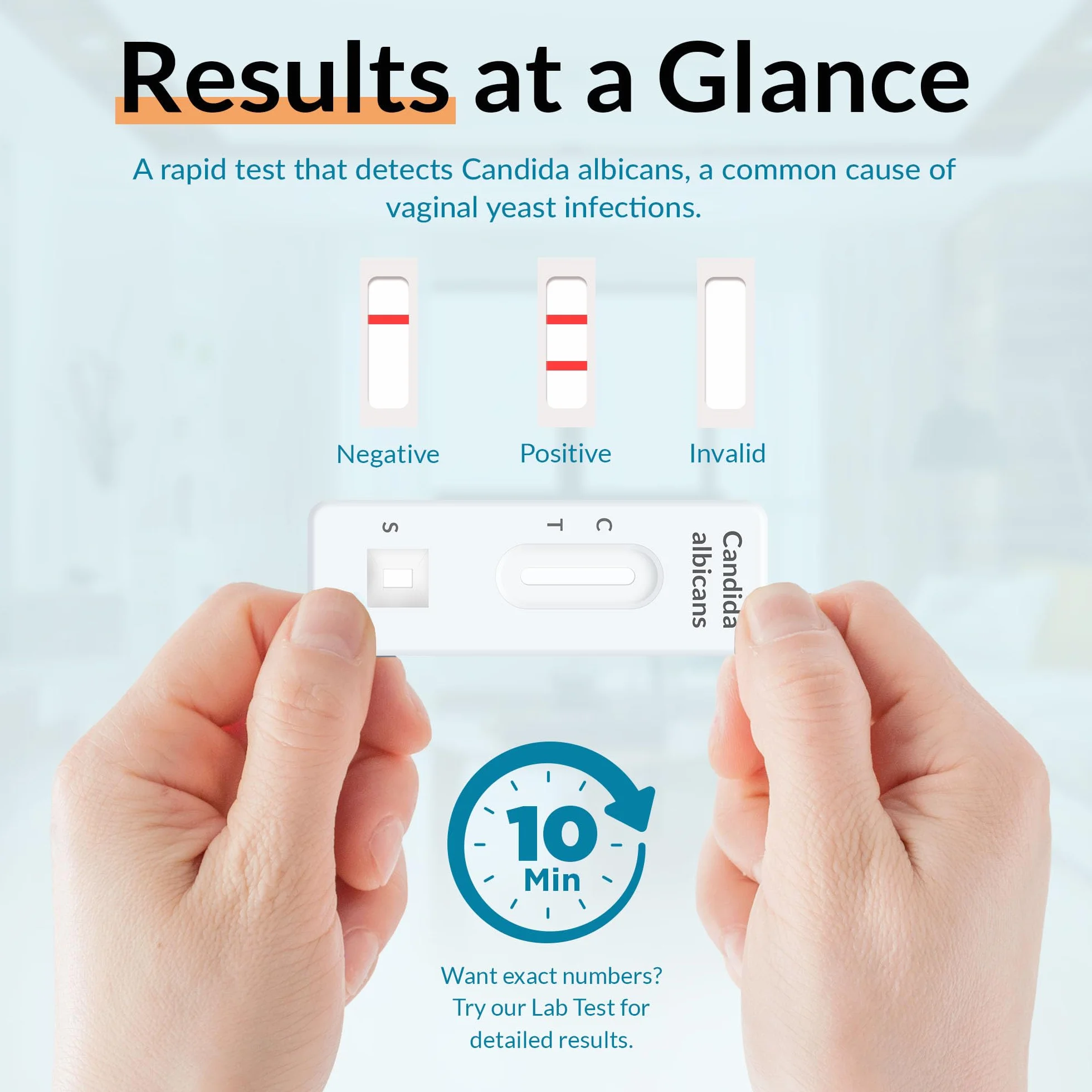 GetTested Zestaw testowy At-Home Candida – zestaw do szybkiego testowania pleśniawki dla kobiet, samotest wymazu z pochwy Candida Albicans, szybkie i dokładne wyniki