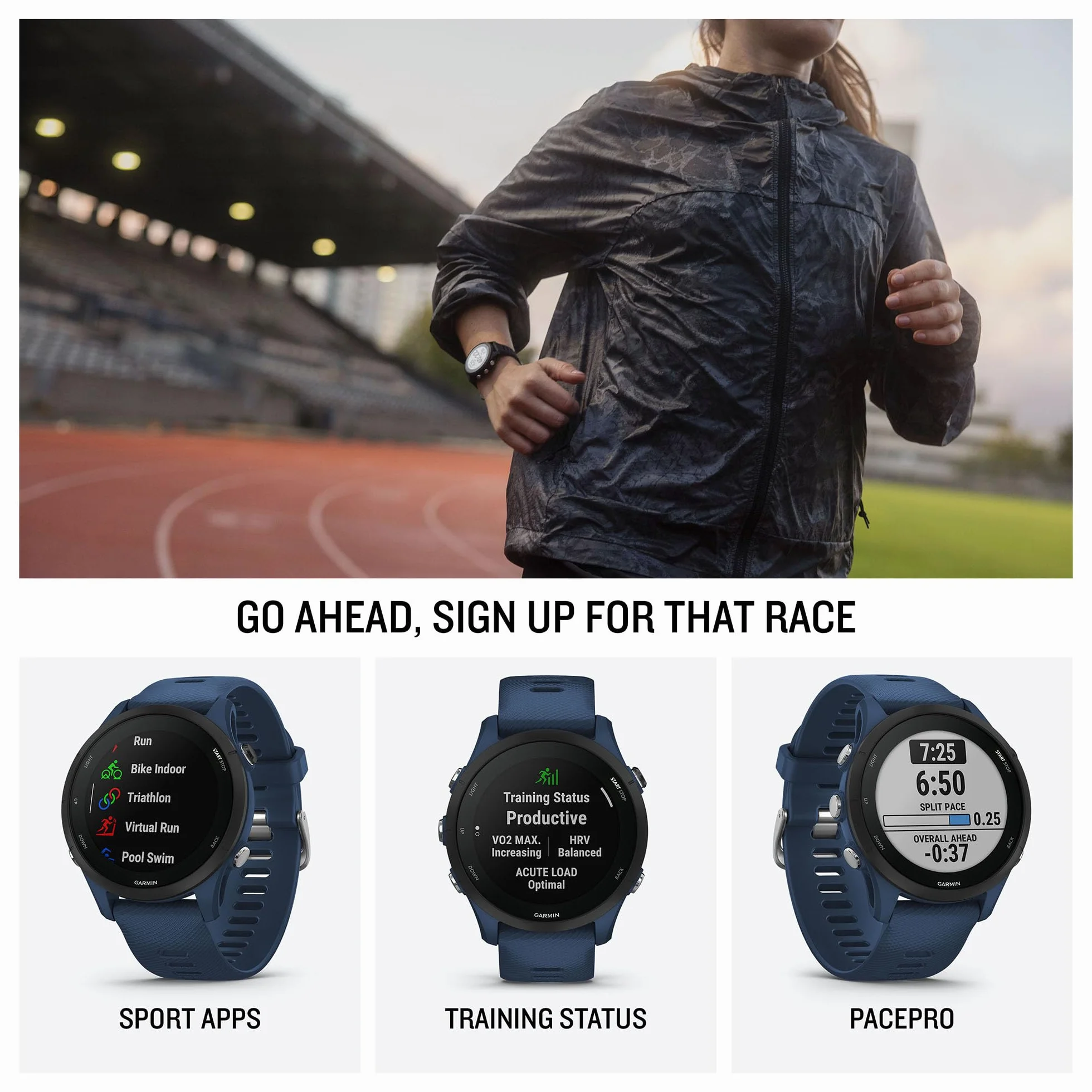 Garmin Forerunner 255S Smartwatch GPS Do Biegania Gray/Black, 1.1"