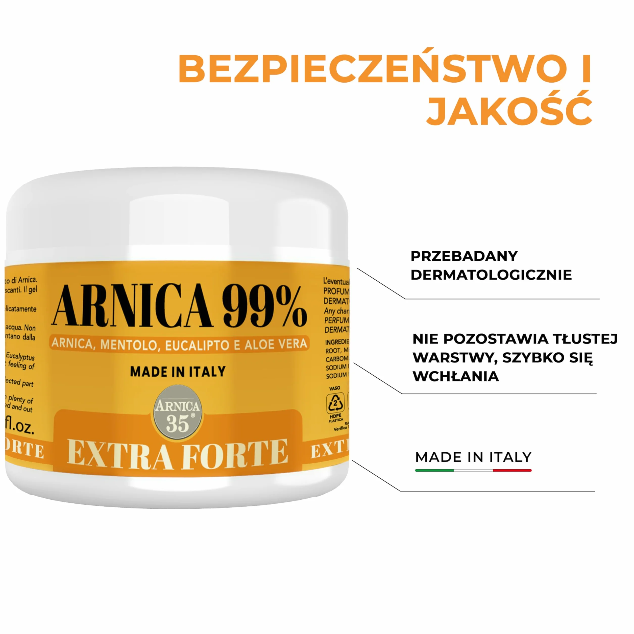 Arnica 35 Kremowy Żel do Ciała z Mentolem, Eukaliptusem i Aloesem 500 ml