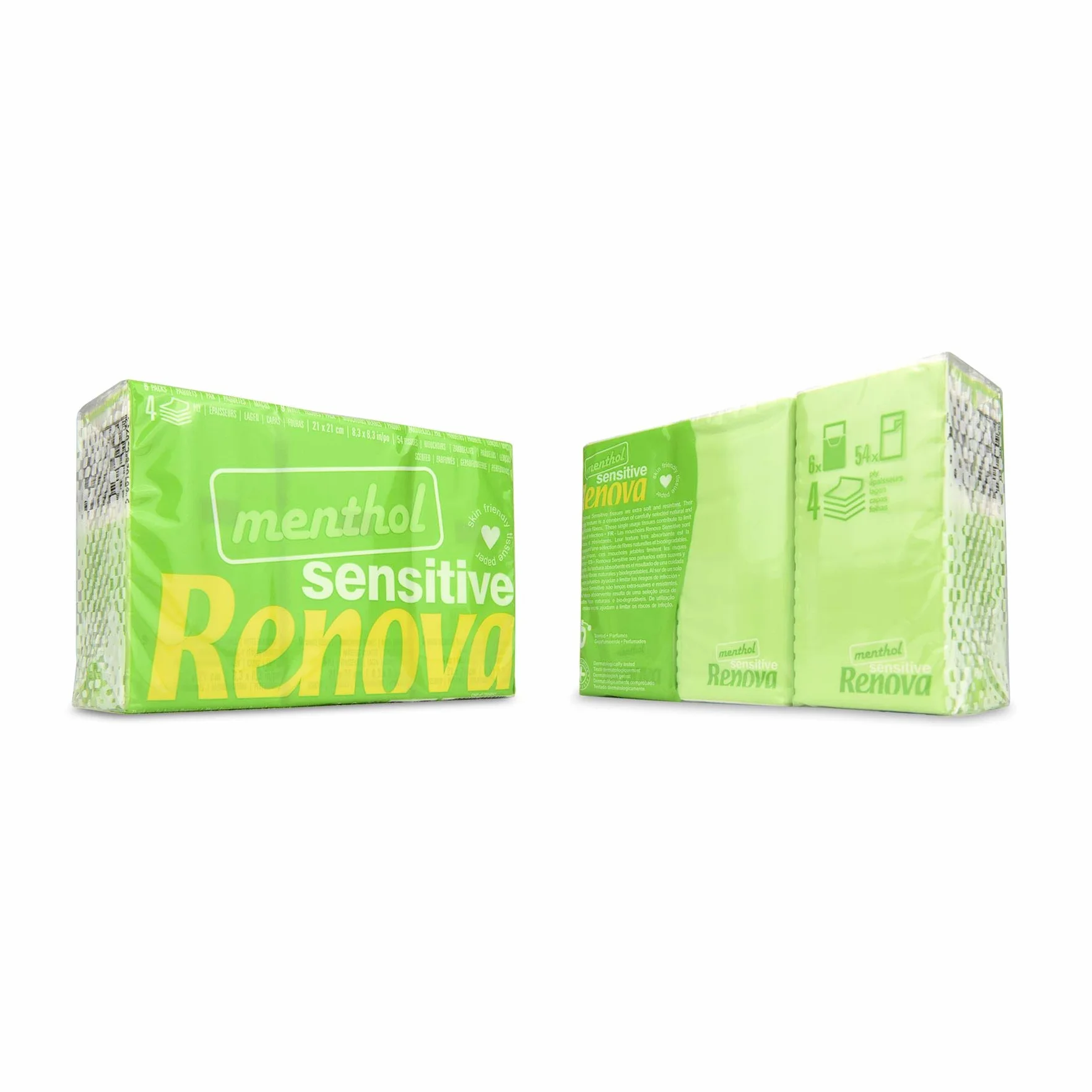 Renova Sensitive Menthol 200072944 Chusteczki, Biały, 6 sztuk