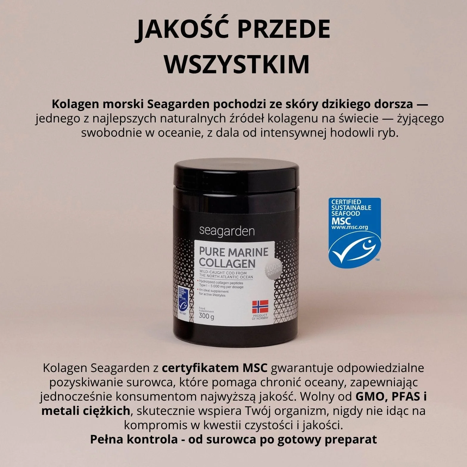 Norweski kolagen morski hydrolizowany peptydy 300 g suplement zdrowej skóry włosów paznokci