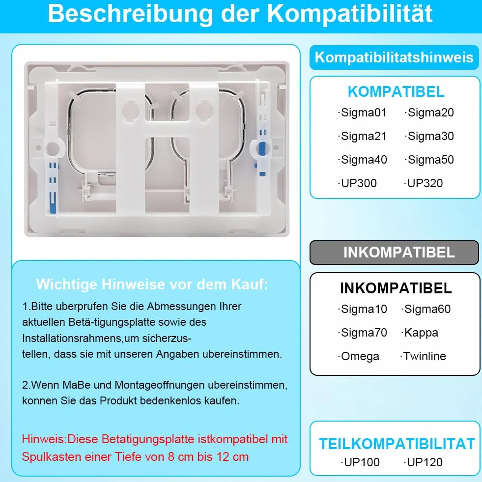 Przycisk WC Geberit Sigma UP300 UP320 podwójne spłukiwanie 243 × 162 mm biały