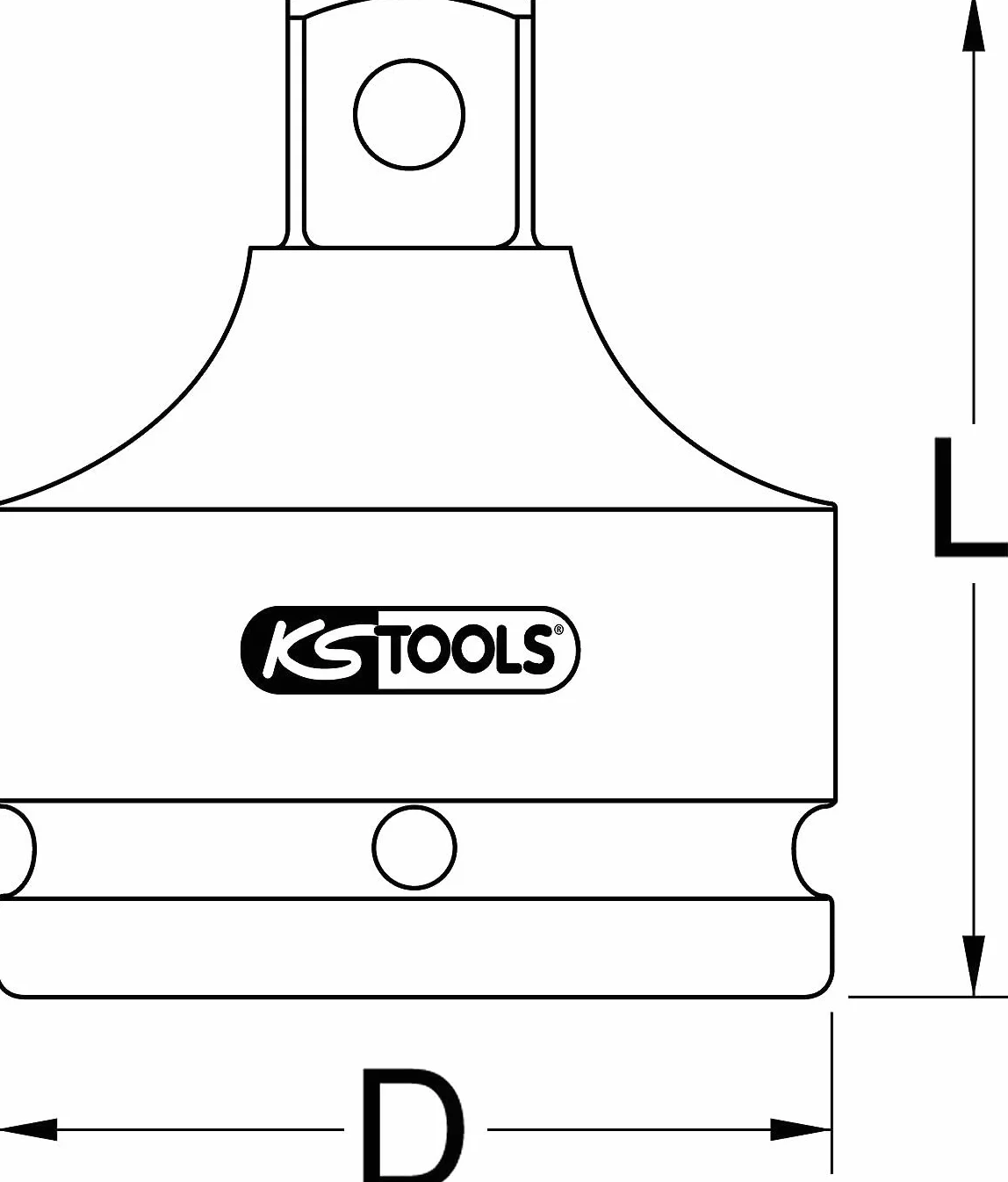 KS Tools 515.1143 1/2" Wzmocniony adapter zmniejszający, 1/2"F x 3/8"M