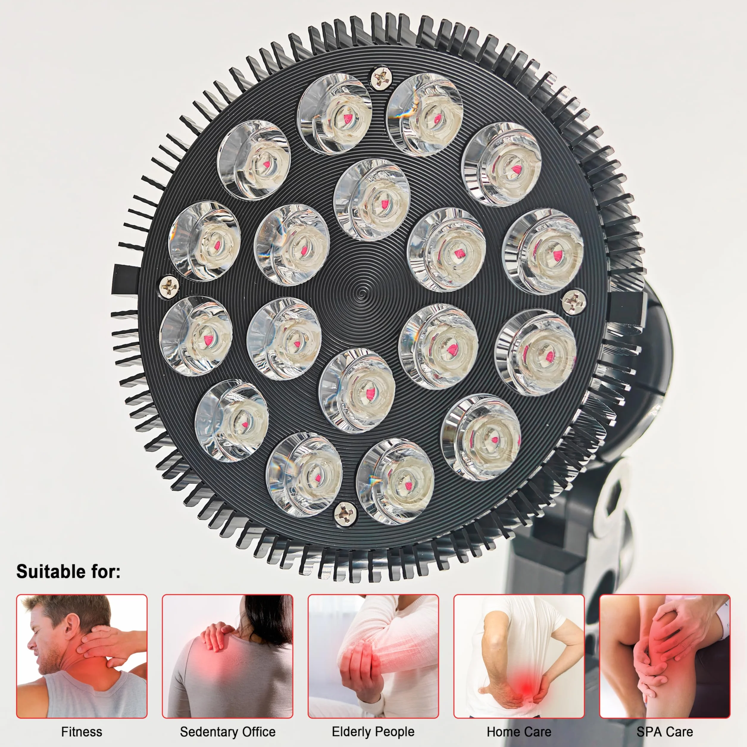 Elitzia 54W Terapia podczerwień Lampa na Bliskie światło podczerwieni 850nm Lampa ciepła na Bliskie światło podczerwieni dla poprawy krążenia krwi Zwalnia ból pleców ramion Terapia domowa ETPAR18F