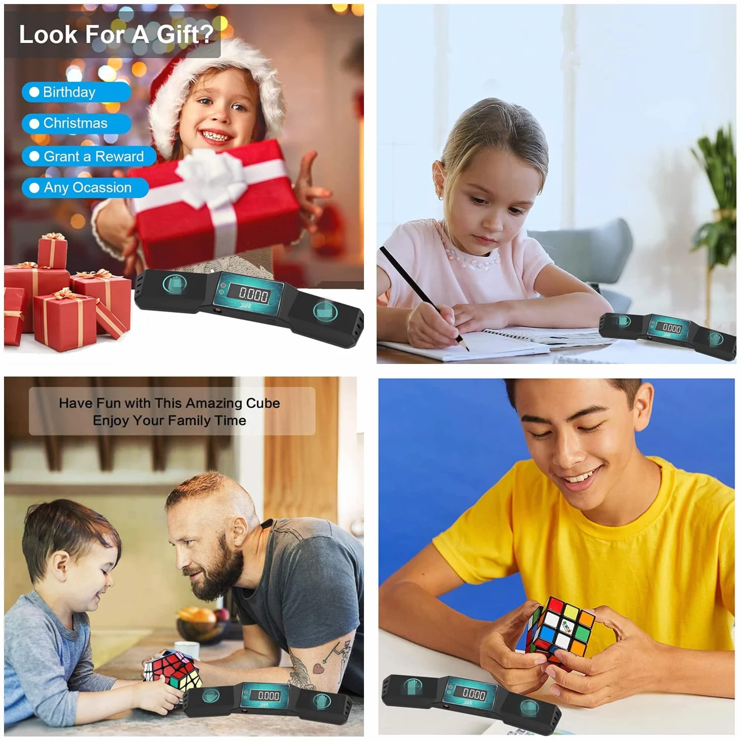 Timer dotykowy z wyświetlaczem, timer Speed Cup do układanki Rubiks Cube, zawody - prezent dla dziewcząt i chłopców