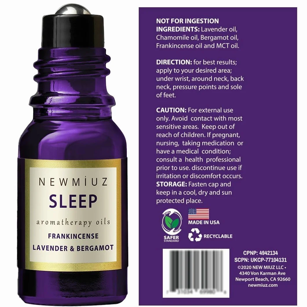 Sleep Roll On Essential Oil Anti Stress Calming Aromatherapy Stick Lavender Bergamot Frankincense Relaxation Stress Gifts for Women