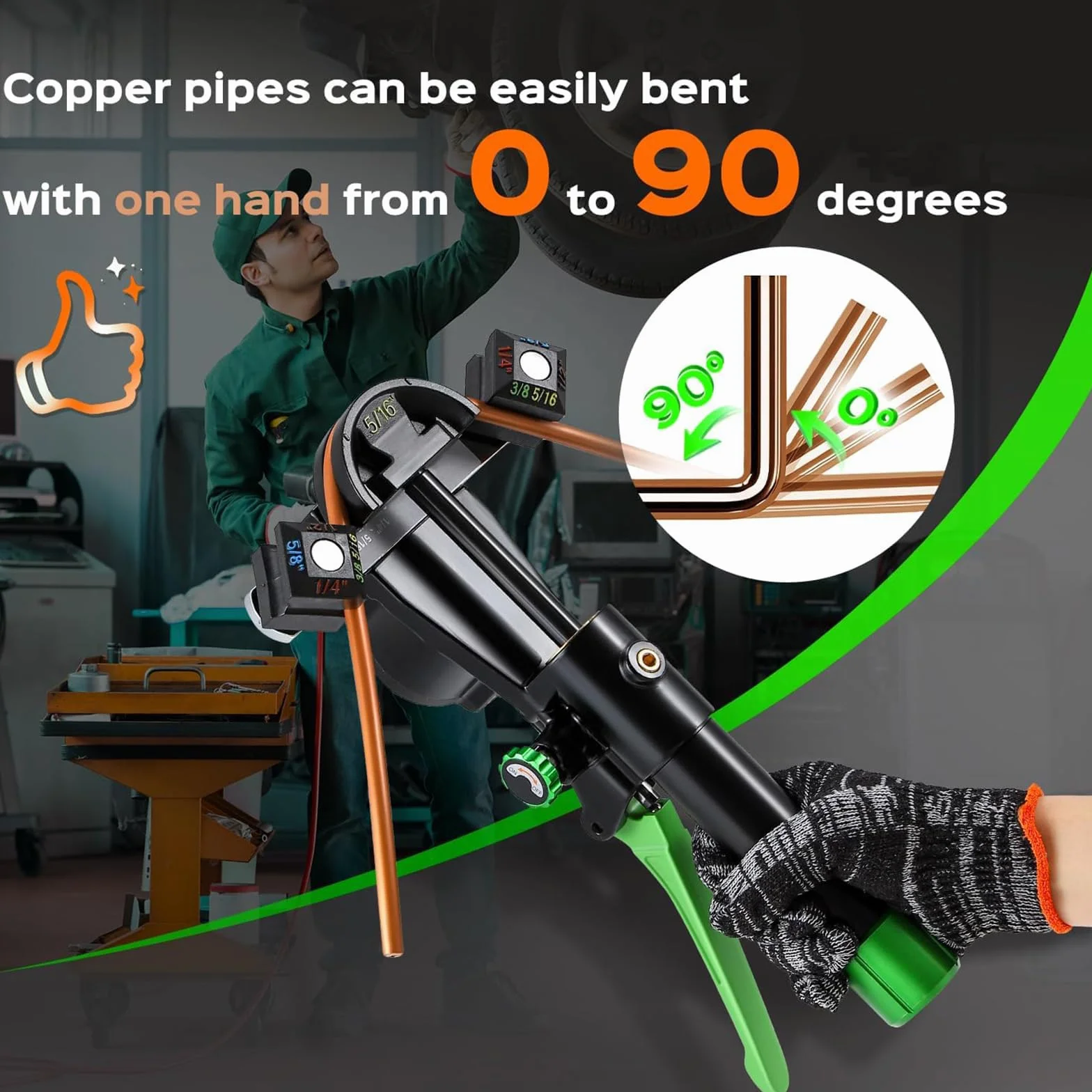 Zestaw Giętarki Hydraulicznej Z 7 Matrycami 1/4"-7/8", Narzędzie Do Gięcia Rur Miedzianych Hvac, Gięcie 90° Do Klimatyzacji, Chłodnictwa I Hydrauliki