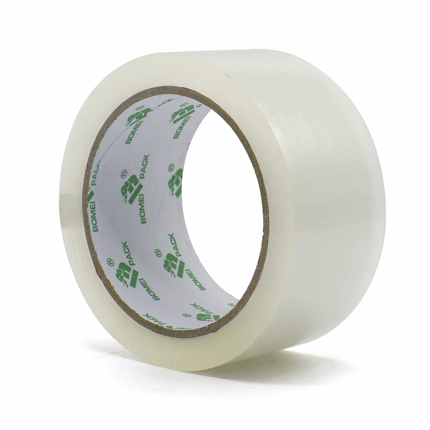 BOMEI PACK Taśma do pakowania, przezroczysta z plastikowym rozwijaczem, taśma klejąca 48 mm x 66 m, 6 rolek