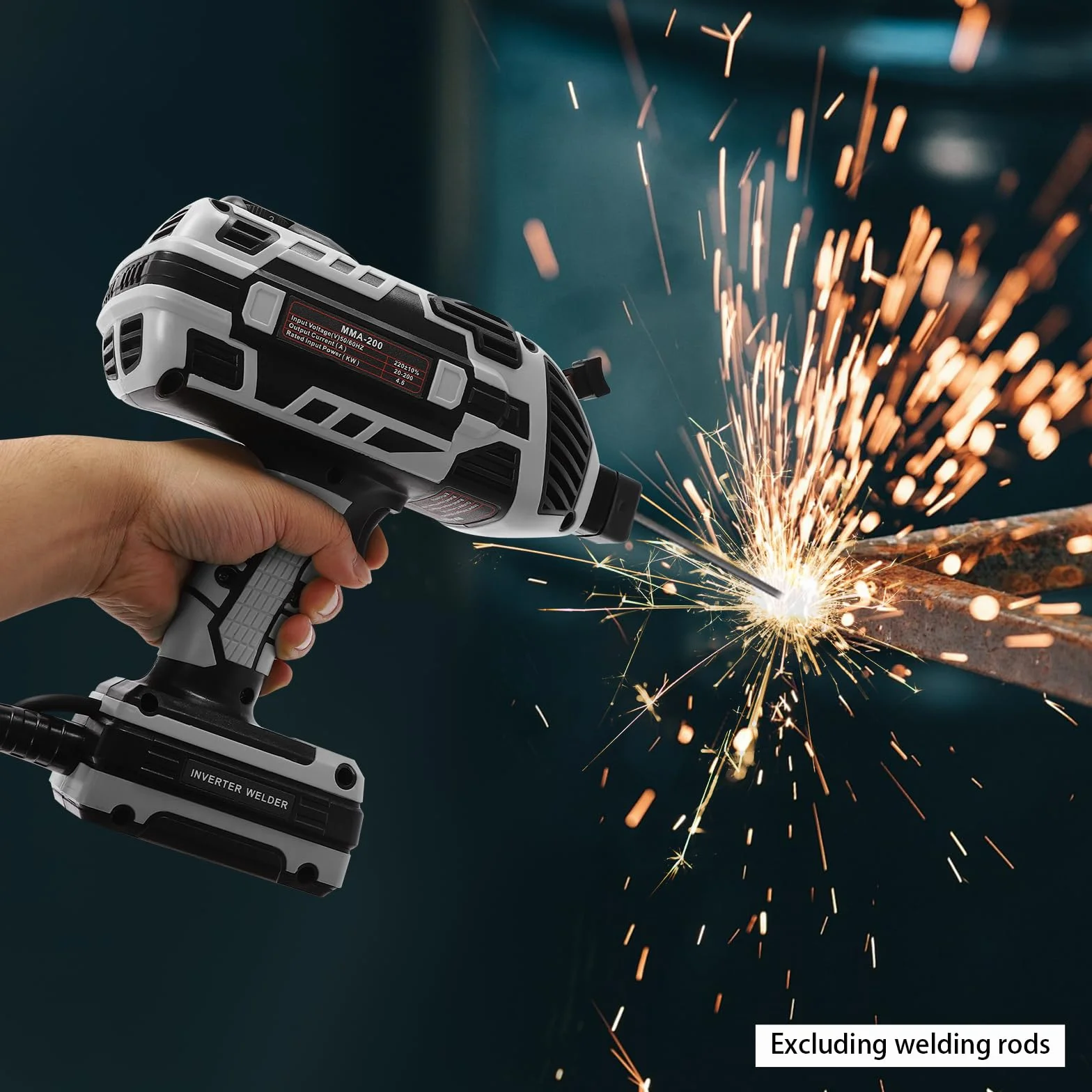 IGBT ręczna spawarka 4600 W, średnica drutu spawalniczego 2,5-3,2 mm, konstrukcja guzikowa, spawarka mała, pistolet spawalniczy do stali węglowej, żeliwa (szary)