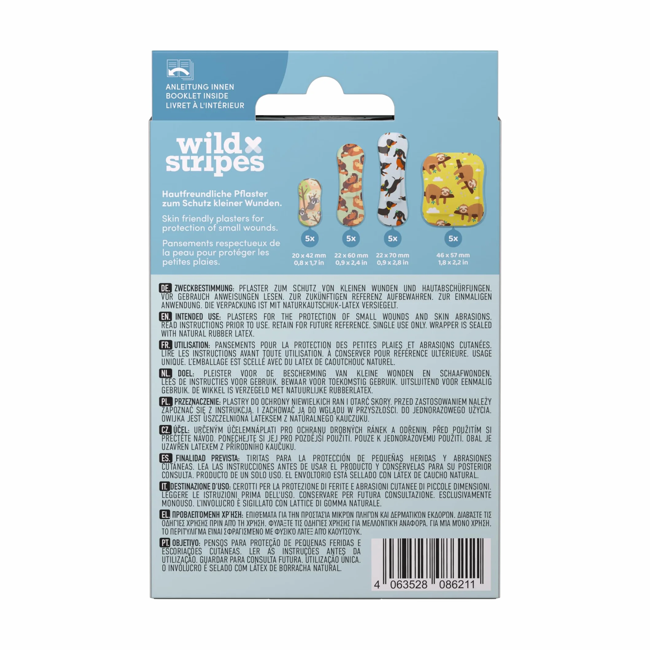 Plastry dla dzieci Animal Fun Wild Stripes - Hipoalergiczne wodoodporne ochronne