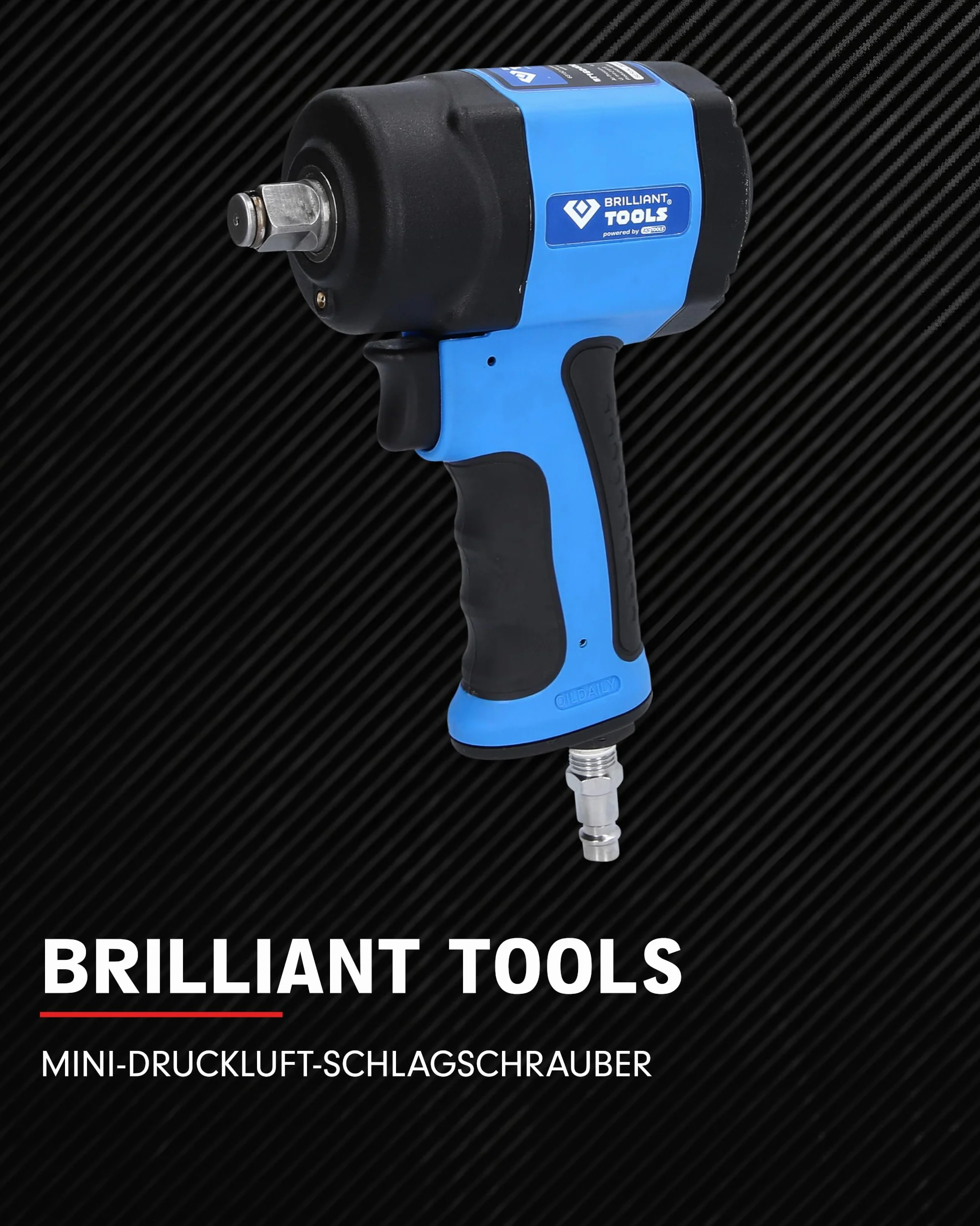 BRILLIANT TOOLS BT160400 1/2" Mini pneumatyczny klucz udarowy, 1.240 Nm [Powered by KS TOOLS]