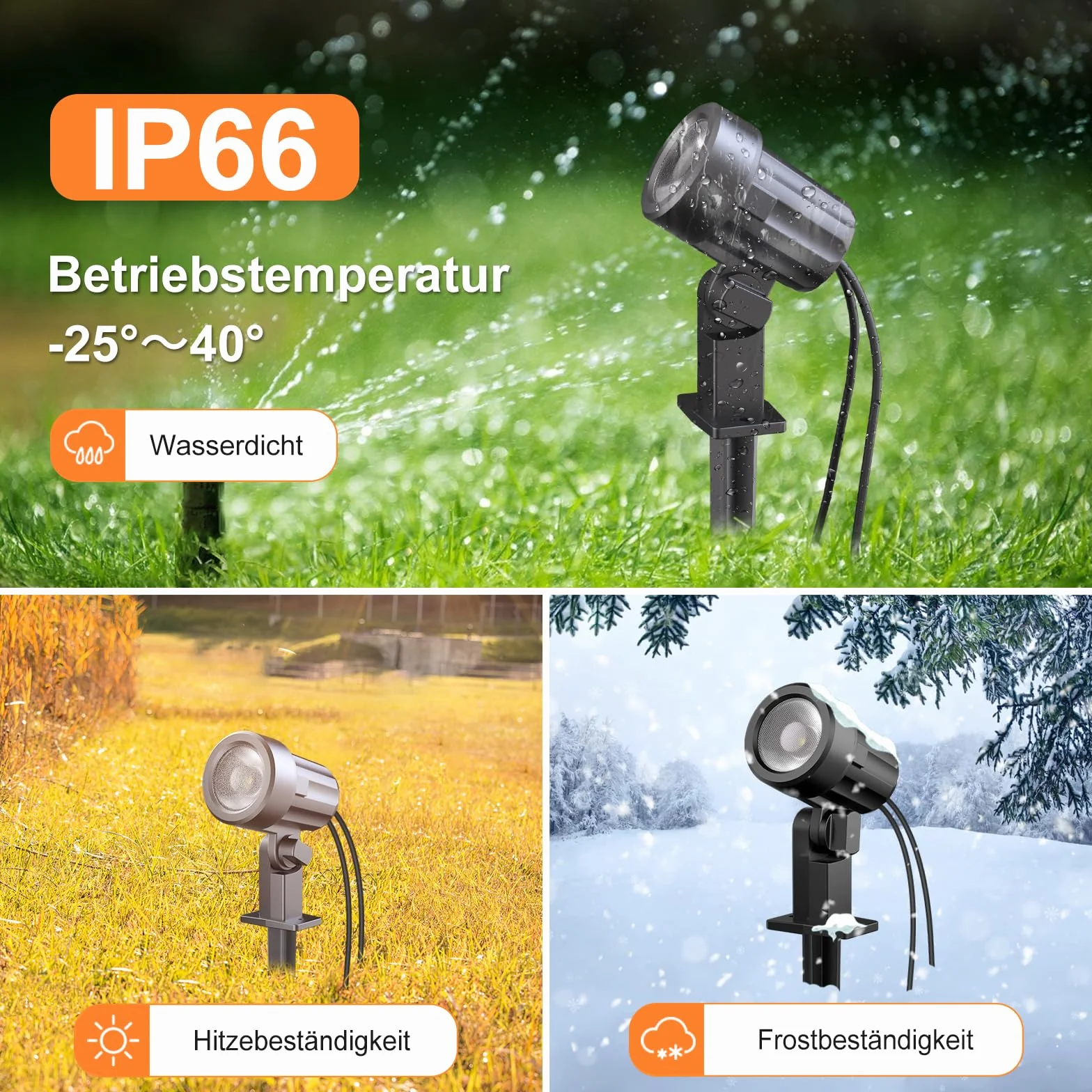 MEIKEE solarna lampa ogrodowa, 2700 K, ciepła biel, 3 jasność, 2 tryby dynamiczne, solarne oświetlenie ogrodowe, 6000 mAh, wodoszczelność IP66, lampa solarna do ogrodów, patio, trawników, drzew