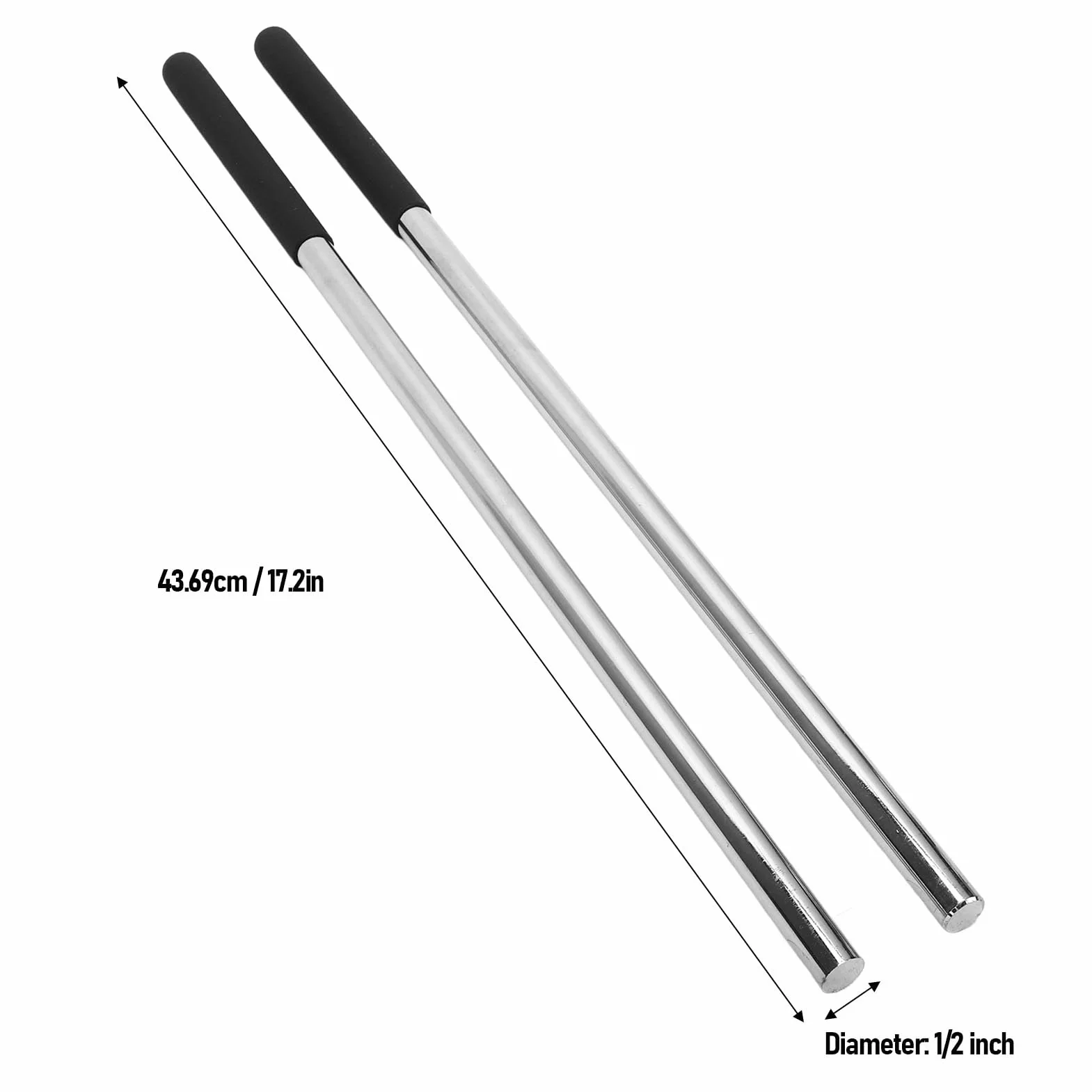 Aramox Garage Door Torsion Spring Winding Bars, 2Pcs Alloy Steel Winding Rods with Anti Slip Handle, 1/2in Diameter 17.2in