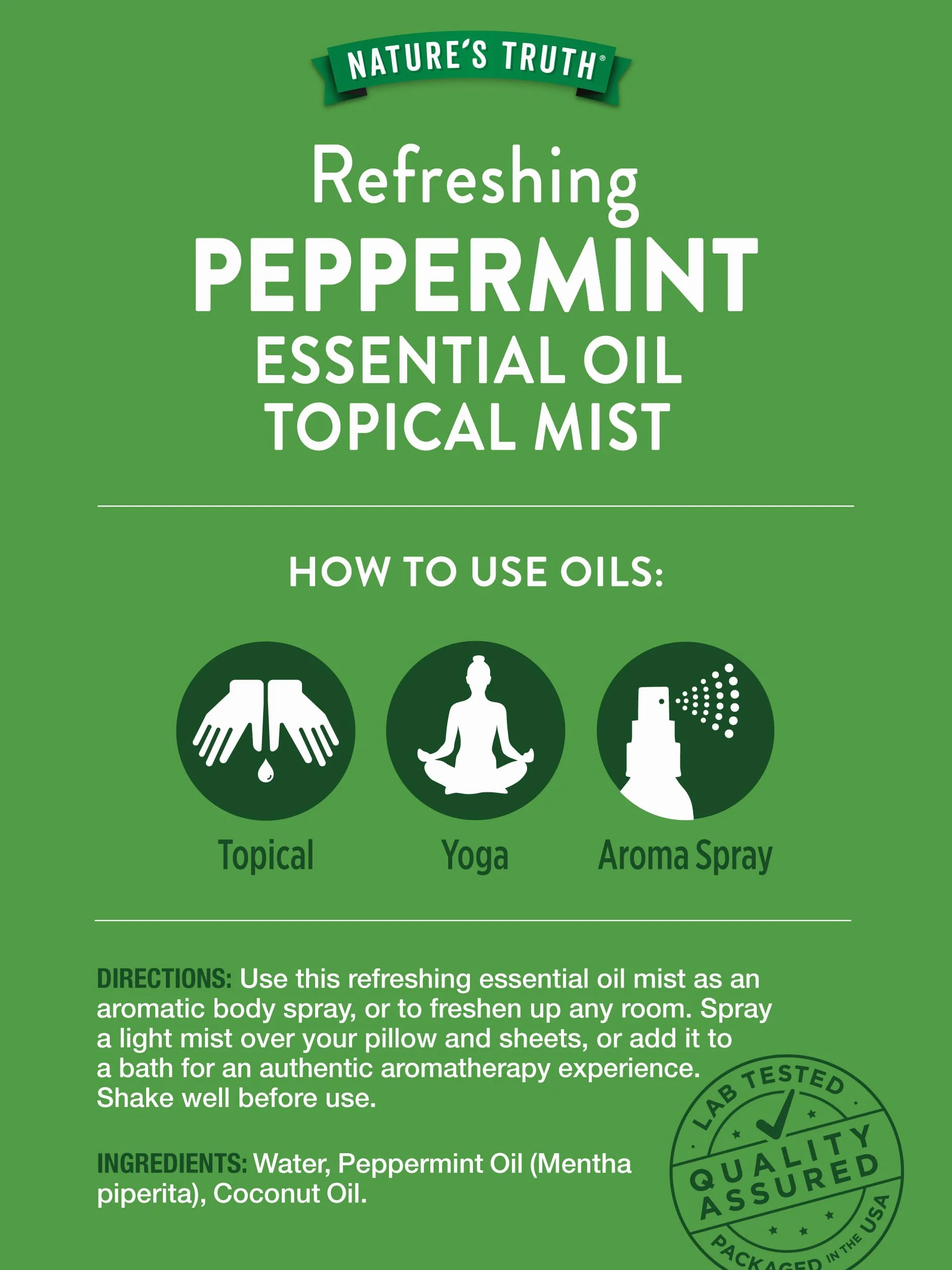 Natures Truth Peppermint Essential Oil Mist 2.4 oz