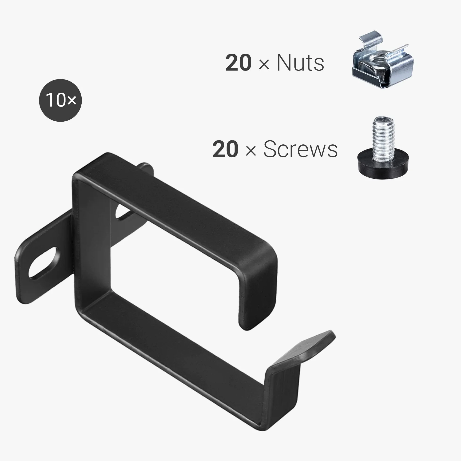 kwmobile 10 x wieszak na kable szafka serwerowa – 4,4 x 6 x 4,5 cm – szafa sieciowa prowadzenie kabli – 19 cali Rack zestaw prowadnic kablowych